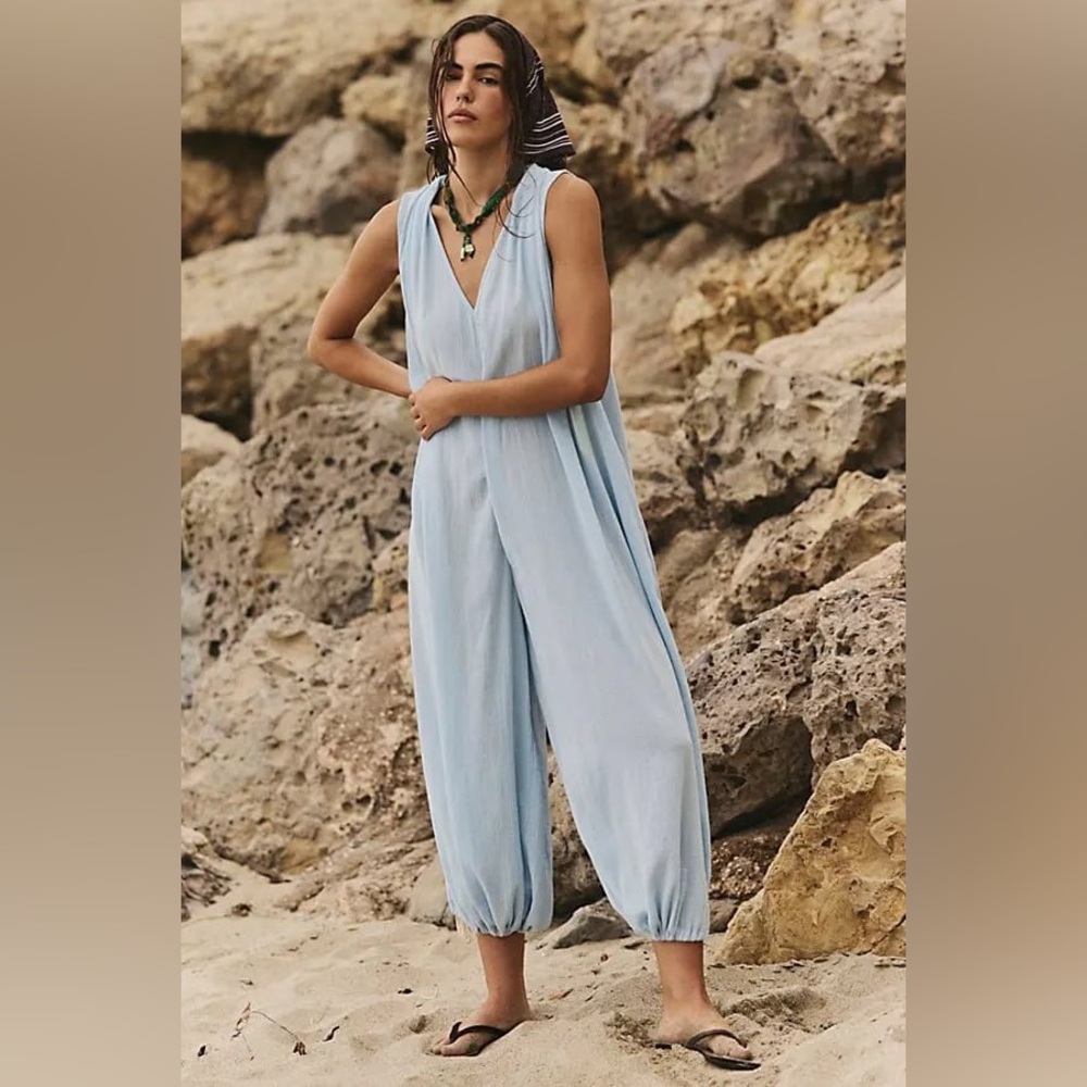 NWT Free People X Free-est Nautical Notions Jumpsuit ~Larkspur~ LAST CHANCE